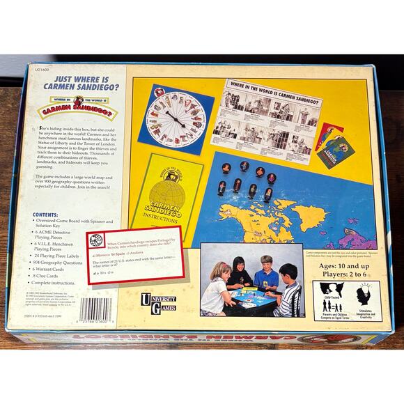 Vintage 1992 Where In the World Is Carmen San Diego? Geography Board Game- CIB - Picture 10 of 10